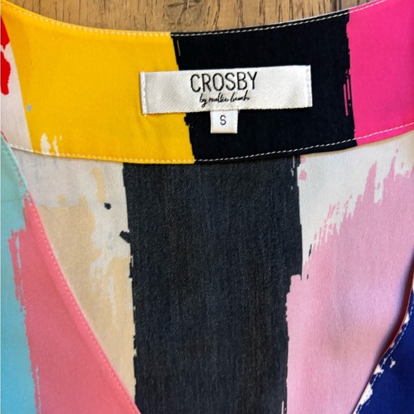 Crosby Red and Pink Short Sleeve Tee with Geometric Pattern - Picture 2 of 3